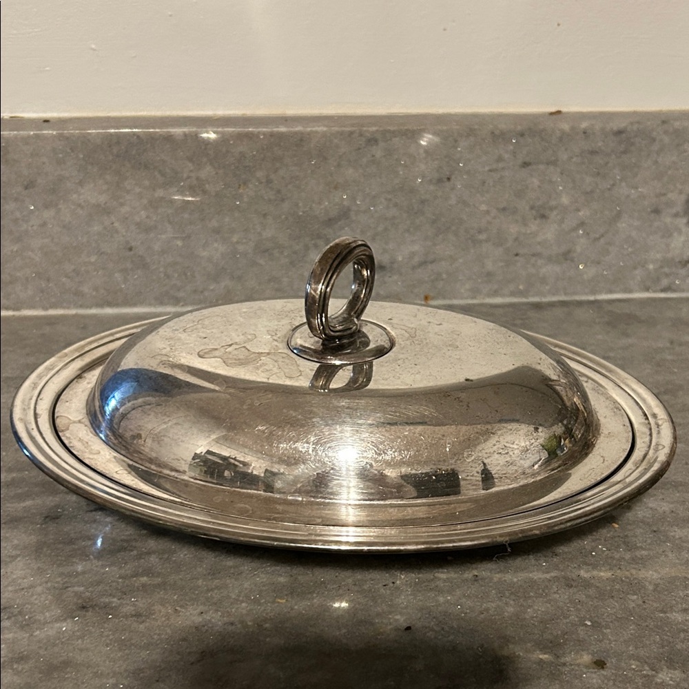 Classic  Sterling Silver  plated Serveware Dish with Lid